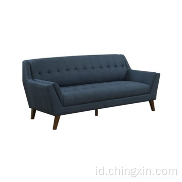 Ruang Tamu Tiga Kursi Biru Kain Rekreasi Sofa